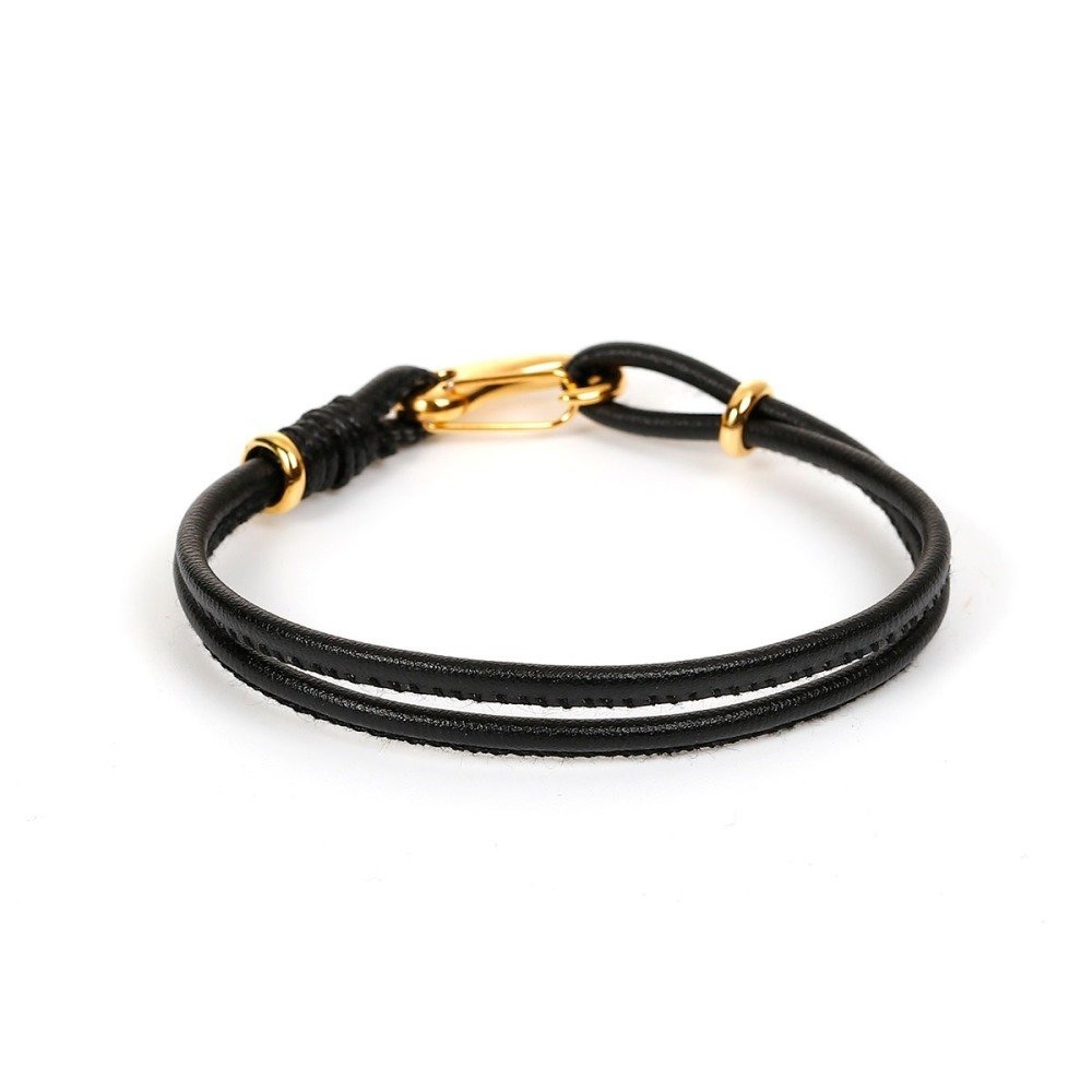 Bracelet Europ&eacute;en Double Uni Noir