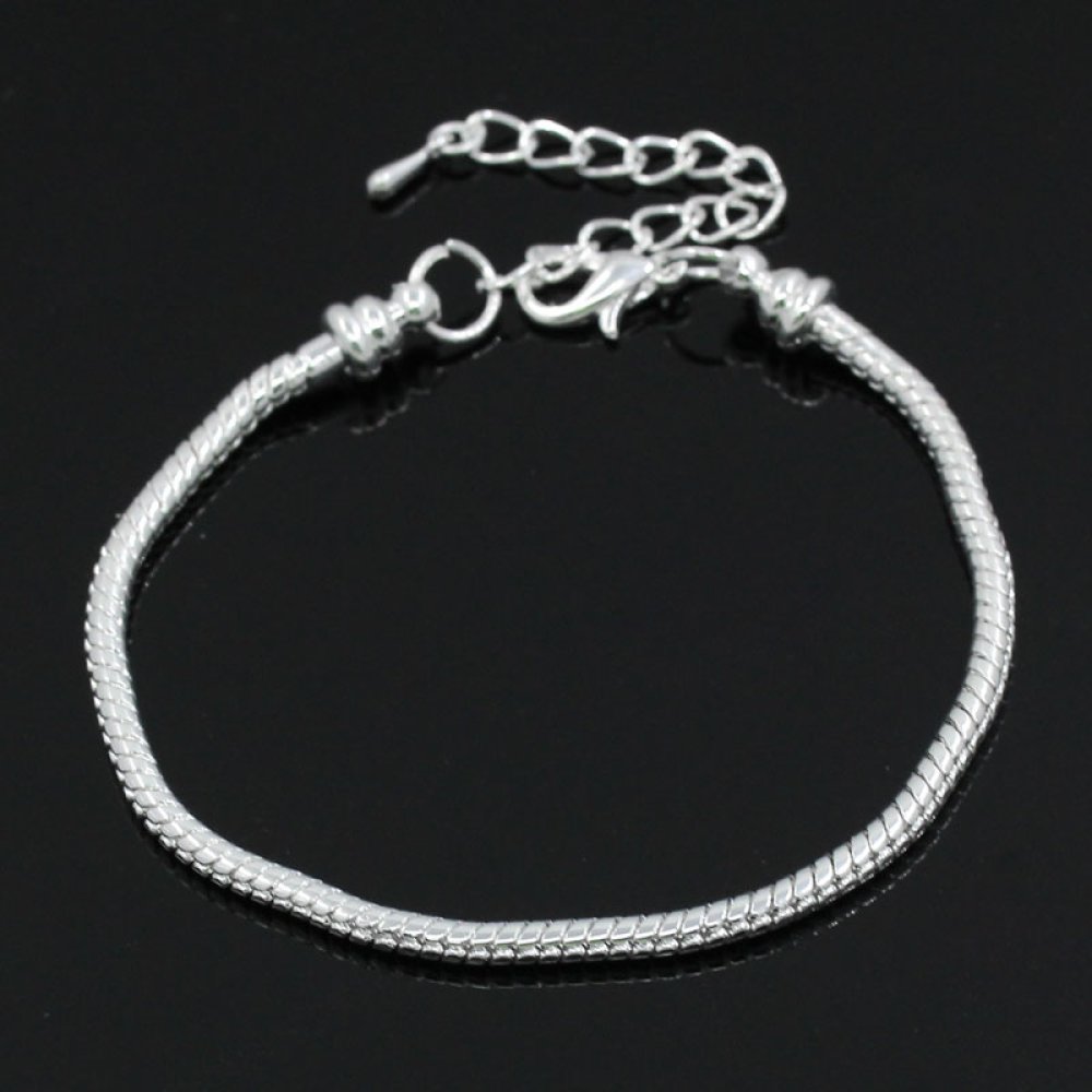 Bracelet Europ&eacute;en Mousqueton 17cm