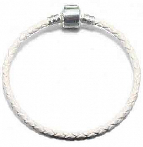 Bracelet Europ&eacute;en tress&eacute; Clip Uni 02 DU 15 AU 23 CM Blanc