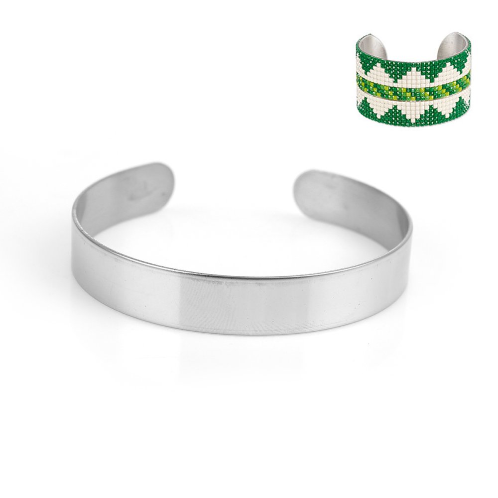 Bracelet Manchette Jonc 10 mm en Acier Inoxydable N&deg;02