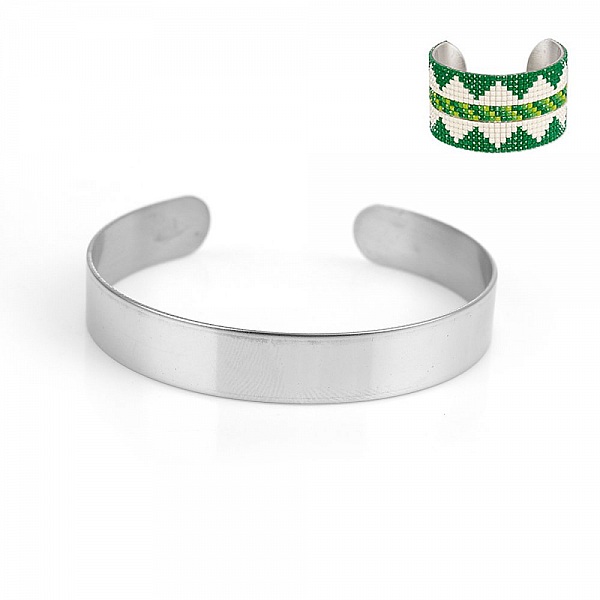 Bracelet Manchette Jonc 10 mm en Acier Inoxydable N&deg;02