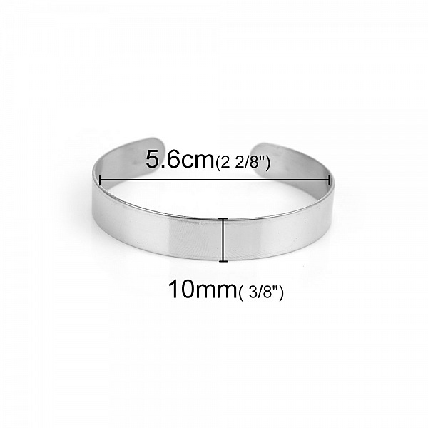 Bracelet Manchette Jonc 10 mm en Acier Inoxydable N&deg;02