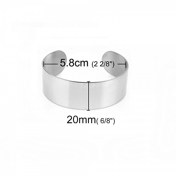 Bracelet Manchette Jonc 20 mm en Acier Inoxydable N&deg;03