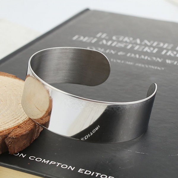 Bracelet Manchette Jonc 20 mm en Acier Inoxydable N&deg;03
