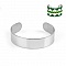 Bracelet manchette jonc 15 mm en acier inoxydable argenté.