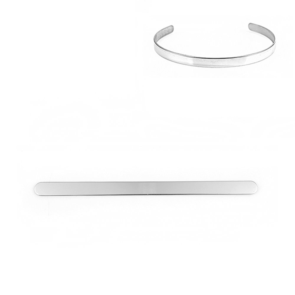 Bracelet Manchette Jonc 10 mm en Acier Inoxydable N&deg;05 &agrave; plier