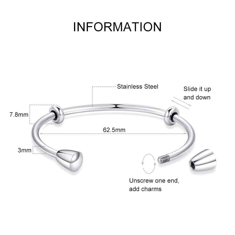 Bracelet Rigide Acier Inoxydable N&deg;12 Argent
