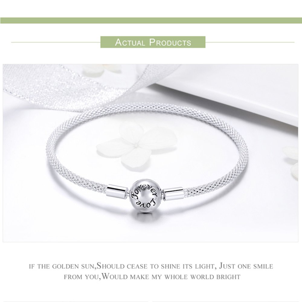 Bracelet Tiss&eacute; Argent 925 Fermoir Clip 19 cm