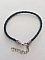 Bracelet Tress&eacute; Effet Cuir Noir 20 cm