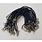Bracelet Tress&eacute; Effet Cuir Marine 20 cm