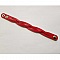 Bracelet en cuir tressé rouge ajustable avec boutons-pression.