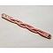 Bracelet en cuir tressé rouge ajustable avec boutons pression.