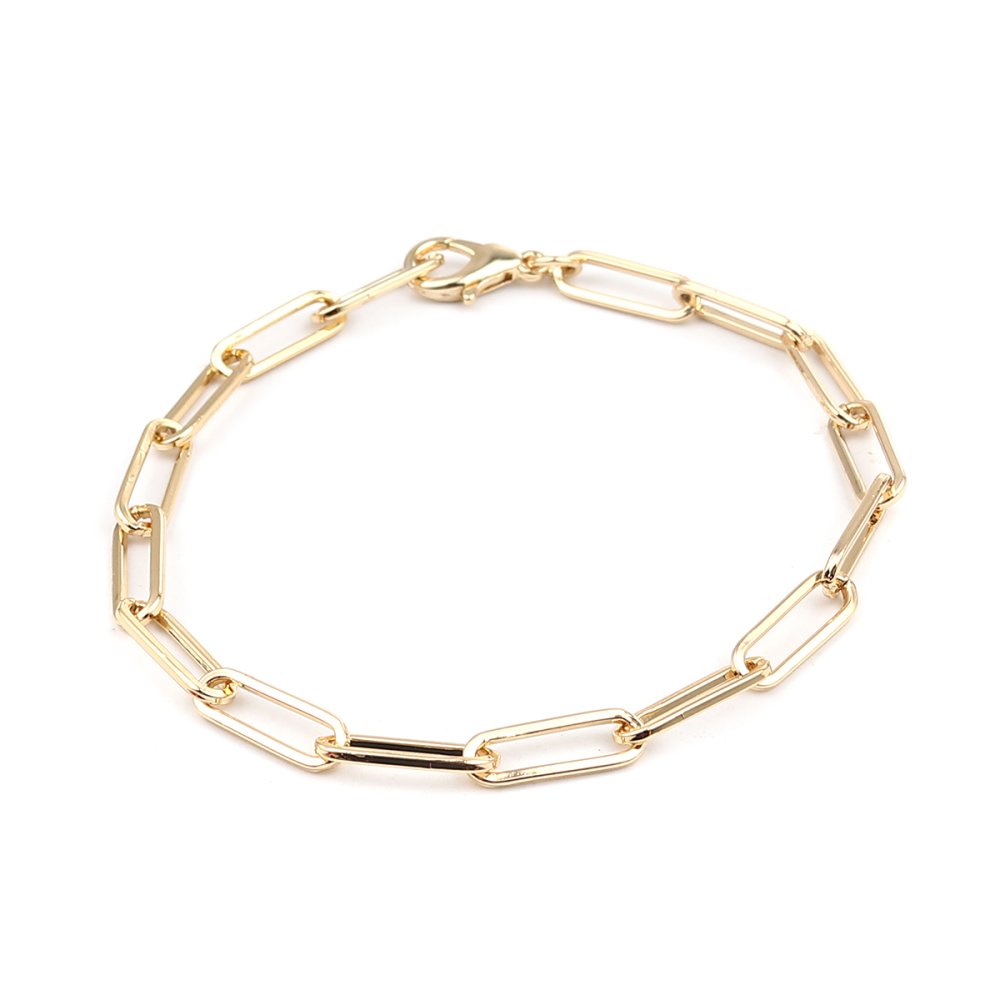 Bracelet maille ovale plaqu&eacute; or 16K 22 cm N&deg;02