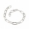 Bracelet maille ovale plaqu&eacute; platine 22 cm N&deg;01