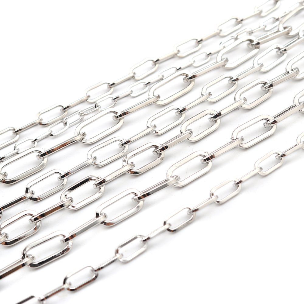Bracelet maille ovale plaqu&eacute; platine 22 cm N&deg;02