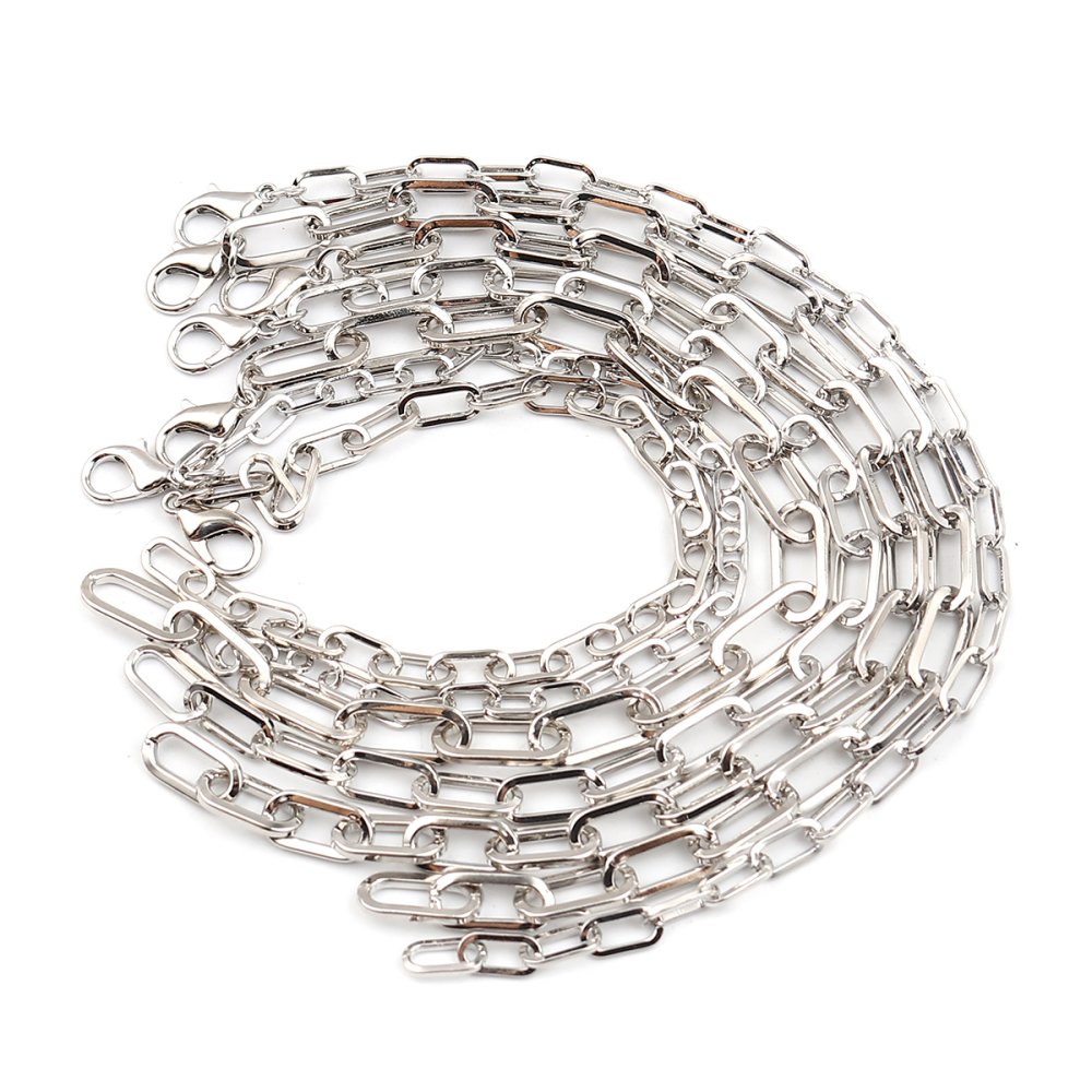 Bracelet maille ovale plaqu&eacute; platine 22 cm N&deg;02