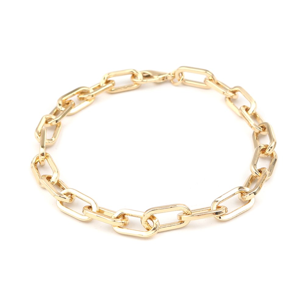 Bracelet maille ovale plaqu&eacute; or 16K 22 cm N&deg;03
