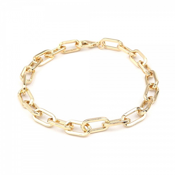 Bracelet maille ovale plaqu&eacute; or 16K 22 cm N&deg;03