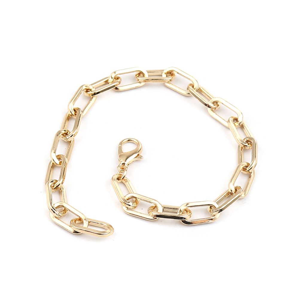 Bracelet maille ovale plaqu&eacute; or 16K 22 cm N&deg;03