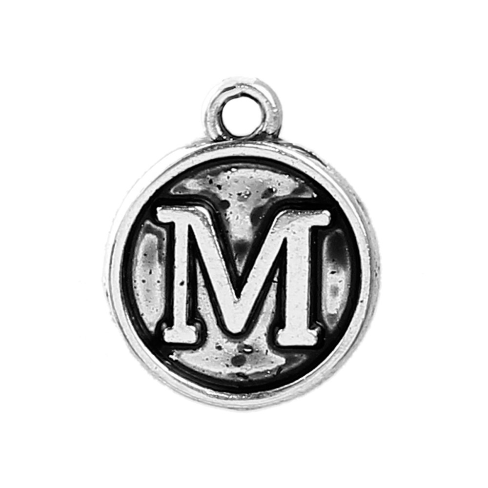 Breloque Alphabet M&eacute;daille 02 Lettre M
