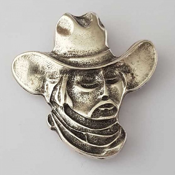 Breloque Bolo Cow-boy Western N&deg;01 Argent Zamak