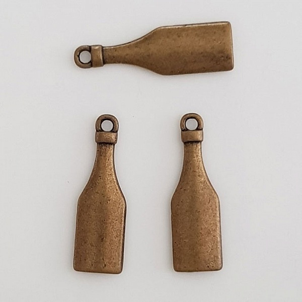 Breloque Bouteille N&deg;01 Bronze x 10 pi&egrave;ces.