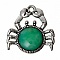 Breloque Crabe Vert Signe Zodiaque Cancer M&eacute;tal Argent&eacute; N&deg;02