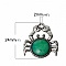 Breloque Crabe Vert Signe Zodiaque Cancer M&eacute;tal Argent&eacute; N&deg;02