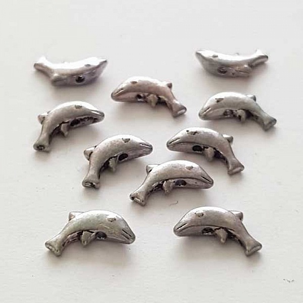 Breloque Dauphin N&deg;07 Argent Lot de 10 pi&egrave;ces