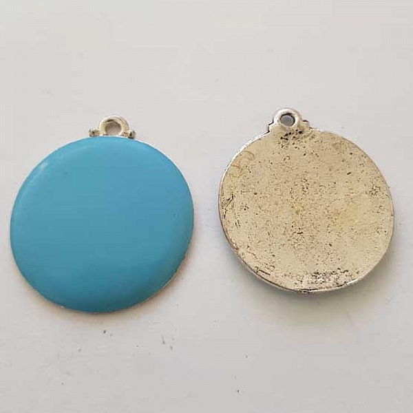 Breloque Divers N&deg;070-03 Pendentif Emaill&eacute; Turquoise