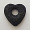 Breloque Divers N&deg;086-01 Pendentif C&oelig;ur Pierre De Lave Noir