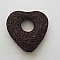 Breloque Divers N&deg;086-03 Pendentif C&oelig;ur Pierre De Lave Marron Fonc&eacute;