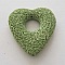 Breloque Divers N&deg;086-04 Pendentif C&oelig;ur Pierre De Lave Vert