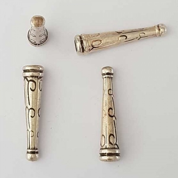 Breloque Embout de finition Bolo Cow-boy Western N&deg;03 Argent Zamak