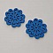 Breloque Fleur Bois N&deg;01 Bleu