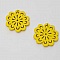 Breloque Fleur Bois N&deg;01 Jaune