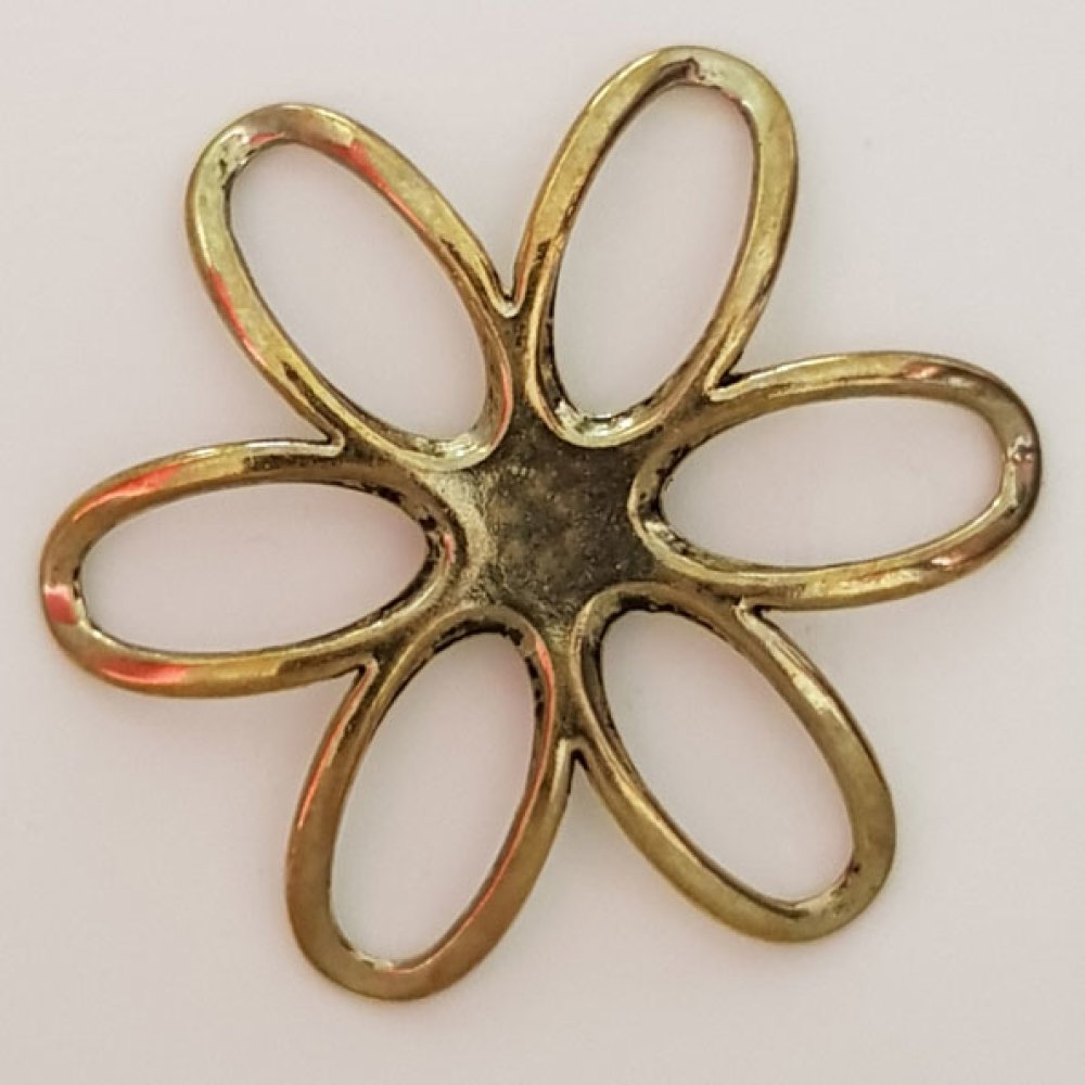 Breloque Fleur M&eacute;tal N&deg;003 Bronze