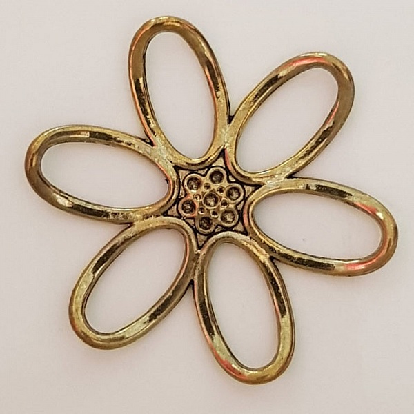 Breloque Fleur M&eacute;tal N&deg;003 Bronze