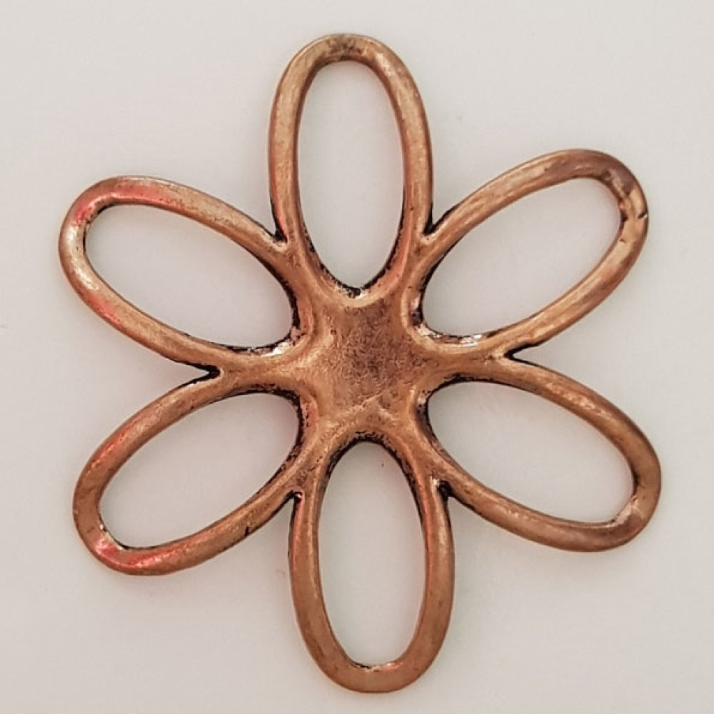 Breloque Fleur M&eacute;tal N&deg;003 Cuivre