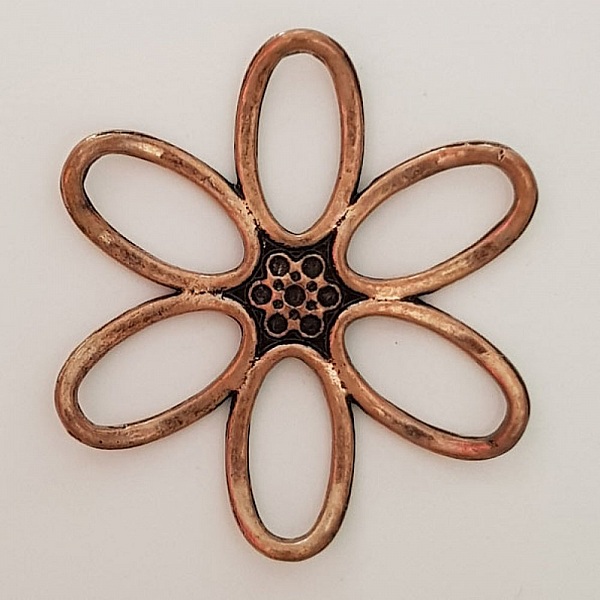 Breloque Fleur M&eacute;tal N&deg;003 Cuivre
