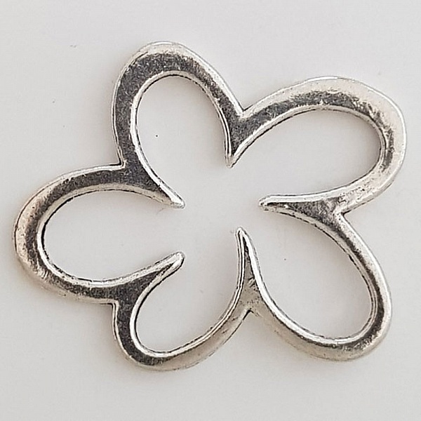 Breloque Fleur M&eacute;tal N&deg;004 Argent