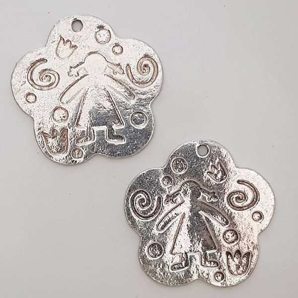 Breloque Fleur M&eacute;tal N&deg;006 Argent