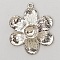 Breloque Fleur M&eacute;tal N&deg;007 Argent