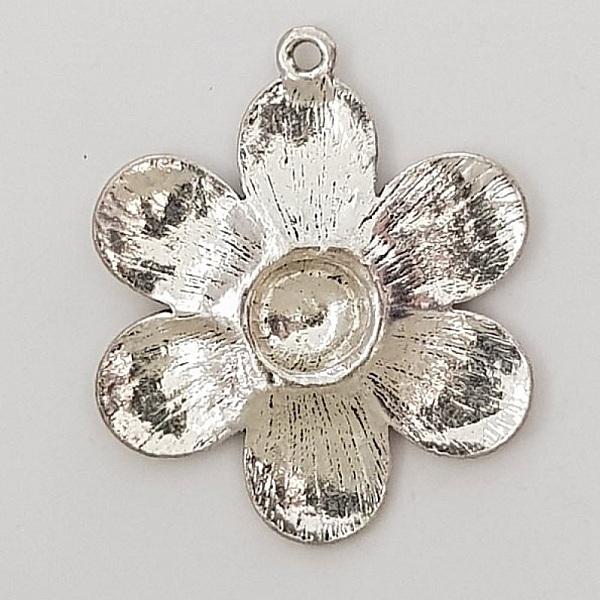 Breloque Fleur M&eacute;tal N&deg;007 Argent