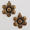 Breloque Fleur M&eacute;tal N&deg;007 Bronze
