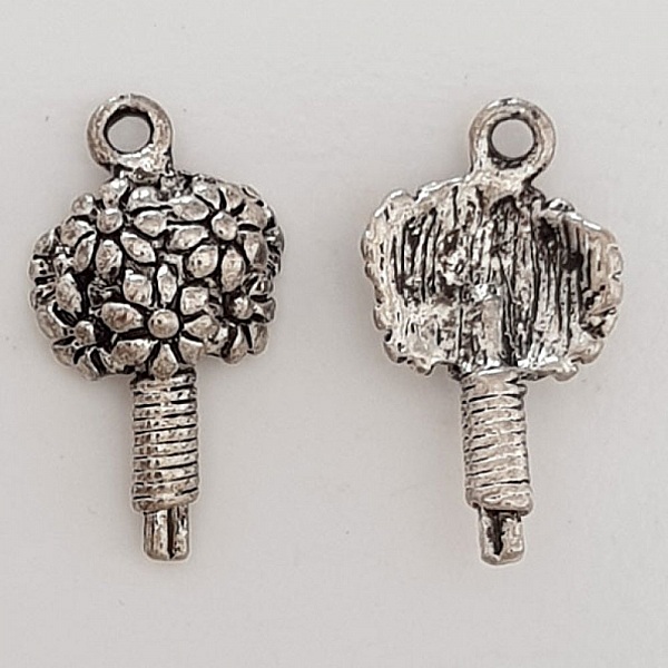 Breloque Fleur M&eacute;tal N&deg;009 Argent