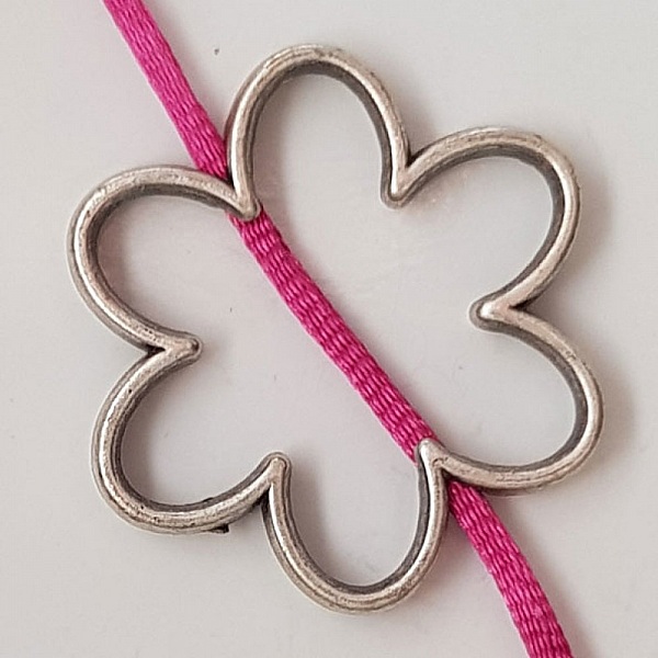 Breloque Fleur M&eacute;tal N&deg;010 Argent