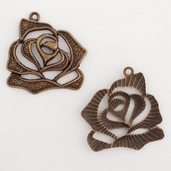Breloque Fleur M&eacute;tal N&deg;014 Bronze