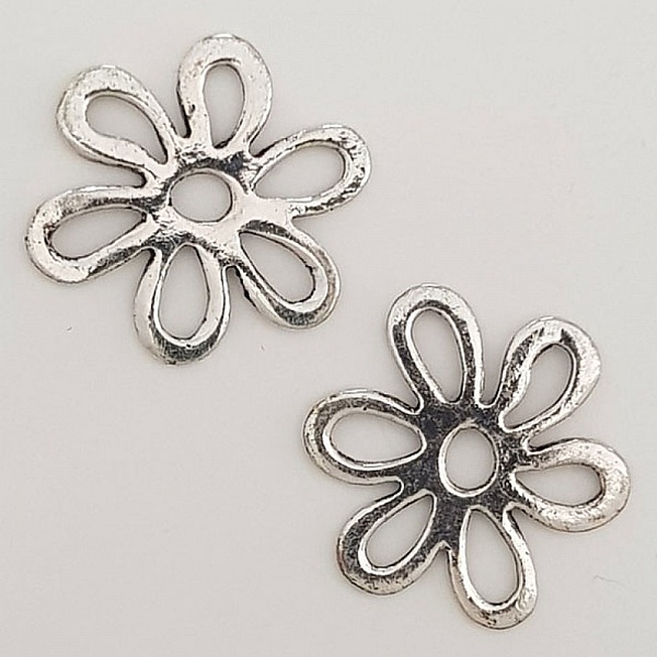 Breloque Fleur M&eacute;tal N&deg;017 Argent
