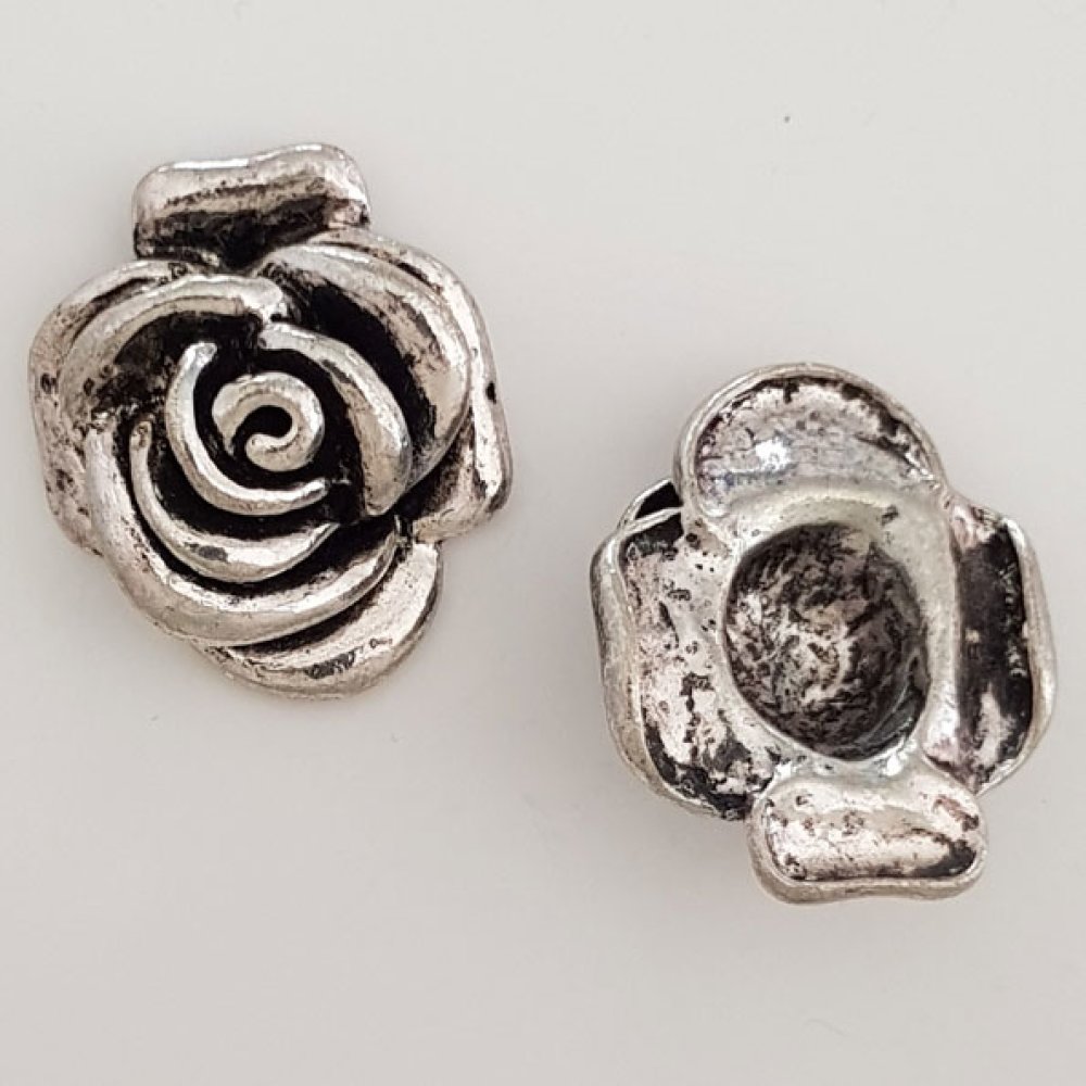 Breloque Fleur M&eacute;tal N&deg;018 Argent